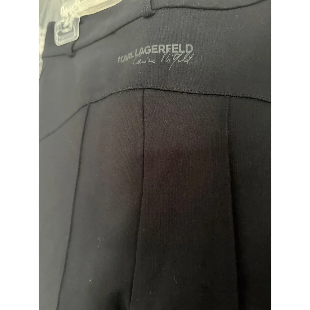 Karl Lagerfeld Paris x Carine Roitfeld‎ Black Pintuck Skinny Trousers Ankle Zip